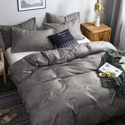 2/3pcs Solid Color Duvet Cover Set Super Soft Queen King Size Bedding Sets Single Double Bed Comforter Cover and Pillowcases