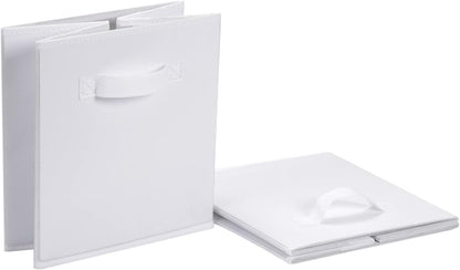 Amazon Basics Collapsible Fabric Storage Cube Bins Organizer with Handles for Organization and Organizing Solution, 13"x13"x13", Beige, 6-Pack