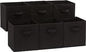 Amazon Basics Collapsible Fabric Storage Cube Bins Organizer with Handles for Organization and Organizing Solution, 13"x13"x13", Beige, 6-Pack