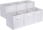 Amazon Basics Collapsible Fabric Storage Cube Bins Organizer with Handles for Organization and Organizing Solution, 13"x13"x13", Beige, 6-Pack