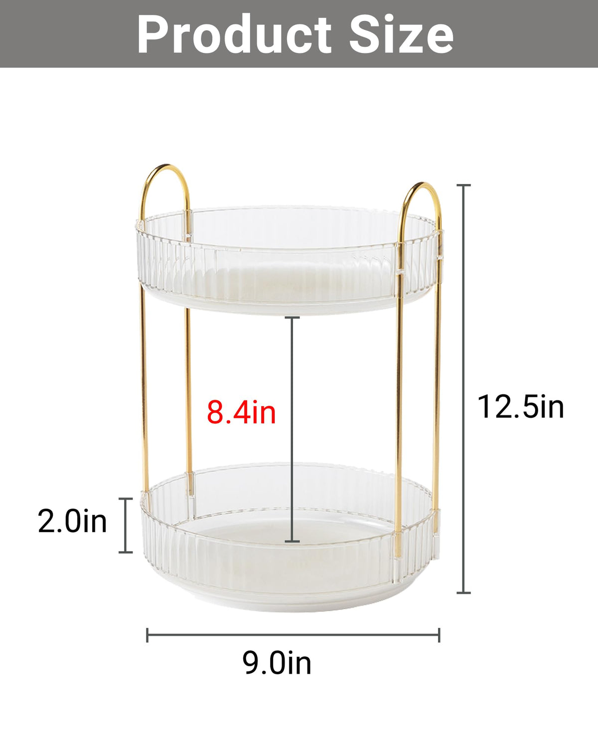 Asayuee 360 Rotating Makeup Organizer for Vanity,2 Tier Large Capacity Skincare Organizers,Bathroom Counter Organizer, Spinning Perfume Organizer & Vanity Organizer (Green-2 Tier)