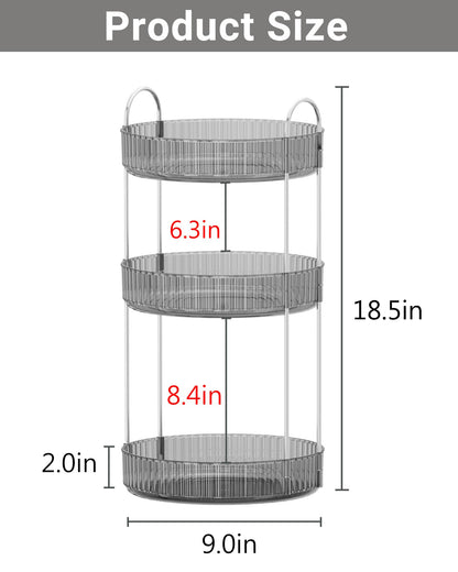 Asayuee 360 Rotating Makeup Organizer for Vanity,2 Tier Large Capacity Skincare Organizers,Bathroom Counter Organizer, Spinning Perfume Organizer & Vanity Organizer (Green-2 Tier)