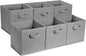 Amazon Basics Collapsible Fabric Storage Cube Bins Organizer with Handles for Organization and Organizing Solution, 13"x13"x13", Beige, 6-Pack