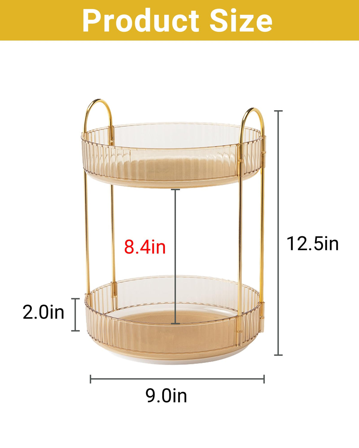 Asayuee 360 Rotating Makeup Organizer for Vanity,2 Tier Large Capacity Skincare Organizers,Bathroom Counter Organizer, Spinning Perfume Organizer & Vanity Organizer (Green-2 Tier)