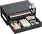 WALI Desk File Organizer, 4 Tier Desktop Paper Letter Tray Organizer with Drawer and 2 Pen Holders, Office Desk Accessories & Workspace Organizers for Office, Home Supplies(DO005DH-B), 1 Pack, Black