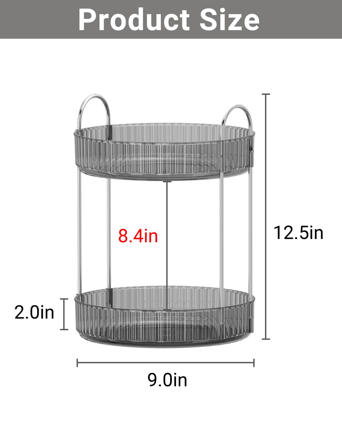 Asayuee 360 Rotating Makeup Organizer for Vanity,2 Tier Large Capacity Skincare Organizers,Bathroom Counter Organizer, Spinning Perfume Organizer & Vanity Organizer (Green-2 Tier)