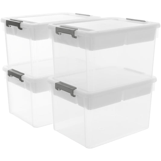 Citylife 17QT Clear Craft Organizers and Storage Box with Removable Tray