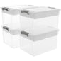 Citylife 17QT Clear Craft Organizers and Storage Box with Removable Tray