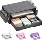 WALI Desk File Organizer, 4 Tier Desktop Paper Letter Tray Organizer with Drawer and 2 Pen Holders, Office Desk Accessories & Workspace Organizers for Office, Home Supplies(DO005DH-B), 1 Pack, Black