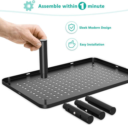 WALI Desk File Organizer, 4 Tier Desktop Paper Letter Tray Organizer with Drawer and 2 Pen Holders, Office Desk Accessories & Workspace Organizers for Office, Home Supplies(DO005DH-B), 1 Pack, Black