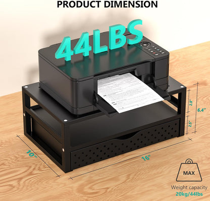 WALI Desk File Organizer, 4 Tier Desktop Paper Letter Tray Organizer with Drawer and 2 Pen Holders, Office Desk Accessories & Workspace Organizers for Office, Home Supplies(DO005DH-B), 1 Pack, Black