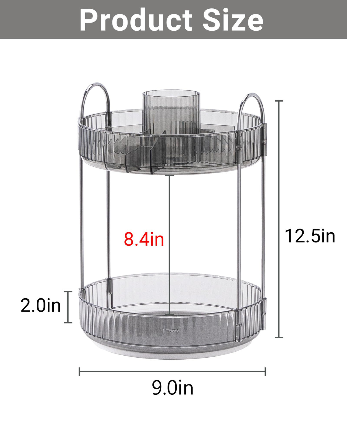 Asayuee 360 Rotating Makeup Organizer for Vanity,2 Tier Large Capacity Skincare Organizers,Bathroom Counter Organizer, Spinning Perfume Organizer & Vanity Organizer (Green-2 Tier)