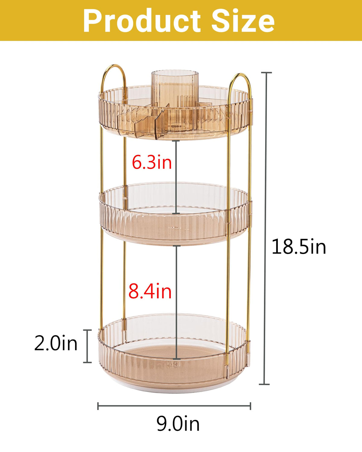 Asayuee 360 Rotating Makeup Organizer for Vanity,2 Tier Large Capacity Skincare Organizers,Bathroom Counter Organizer, Spinning Perfume Organizer & Vanity Organizer (Green-2 Tier)