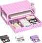 WALI Desk File Organizer, 4 Tier Desktop Paper Letter Tray Organizer with Drawer and 2 Pen Holders, Office Desk Accessories & Workspace Organizers for Office, Home Supplies(DO005DH-B), 1 Pack, Black