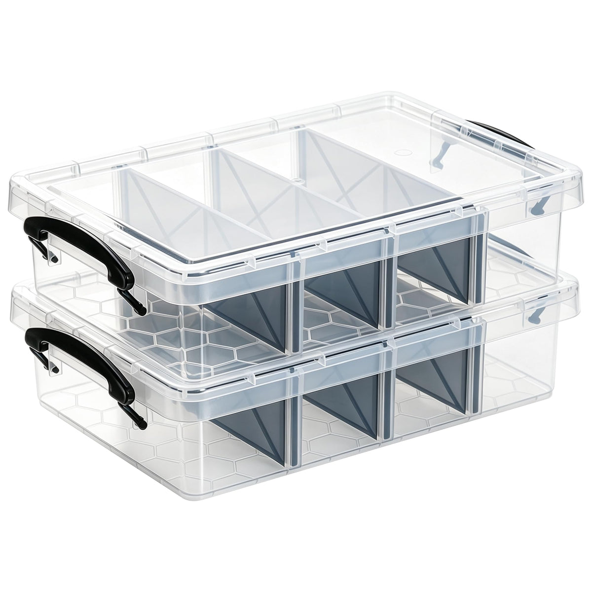 Citylife 17QT Clear Craft Organizers and Storage Box with Removable Tray