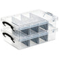 Citylife 17QT Clear Craft Organizers and Storage Box with Removable Tray