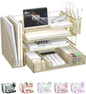 WALI Desk File Organizer, 4 Tier Desktop Paper Letter Tray Organizer with Drawer and 2 Pen Holders, Office Desk Accessories & Workspace Organizers for Office, Home Supplies(DO005DH-B), 1 Pack, Black