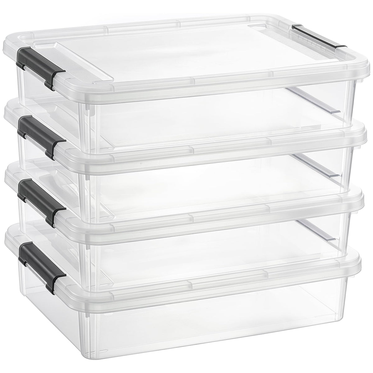 Citylife 17QT Clear Craft Organizers and Storage Box with Removable Tray