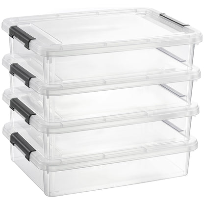 Citylife 17QT Clear Craft Organizers and Storage Box with Removable Tray