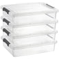 Citylife 17QT Clear Craft Organizers and Storage Box with Removable Tray
