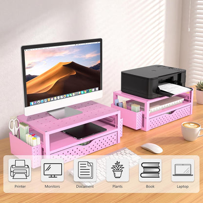 WALI Desk File Organizer, 4 Tier Desktop Paper Letter Tray Organizer with Drawer and 2 Pen Holders, Office Desk Accessories & Workspace Organizers for Office, Home Supplies(DO005DH-B), 1 Pack, Black