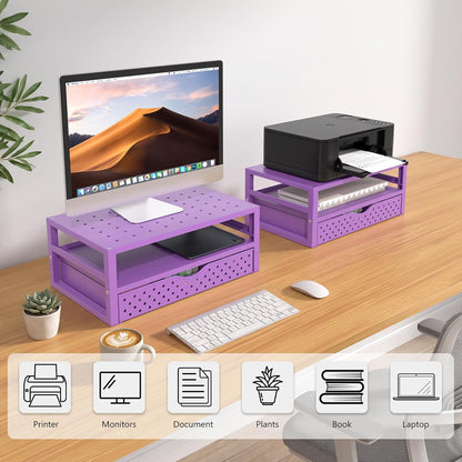 WALI Desk File Organizer, 4 Tier Desktop Paper Letter Tray Organizer with Drawer and 2 Pen Holders, Office Desk Accessories & Workspace Organizers for Office, Home Supplies(DO005DH-B), 1 Pack, Black