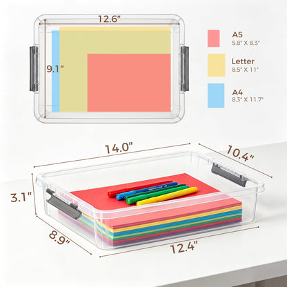 Citylife 17QT Clear Craft Organizers and Storage Box with Removable Tray
