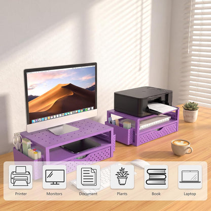 WALI Desk File Organizer, 4 Tier Desktop Paper Letter Tray Organizer with Drawer and 2 Pen Holders, Office Desk Accessories & Workspace Organizers for Office, Home Supplies(DO005DH-B), 1 Pack, Black