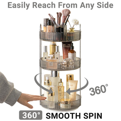 Asayuee 360 Rotating Makeup Organizer for Vanity,2 Tier Large Capacity Skincare Organizers,Bathroom Counter Organizer, Spinning Perfume Organizer & Vanity Organizer (Green-2 Tier)