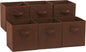 Amazon Basics Collapsible Fabric Storage Cube Bins Organizer with Handles for Organization and Organizing Solution, 13"x13"x13", Beige, 6-Pack