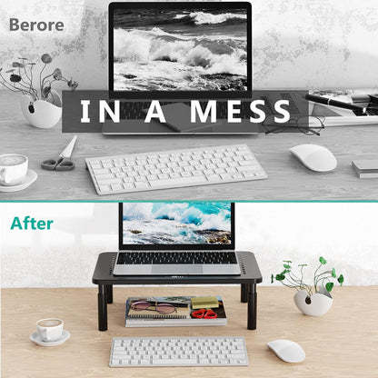 WALI Desk File Organizer, 4 Tier Desktop Paper Letter Tray Organizer with Drawer and 2 Pen Holders, Office Desk Accessories & Workspace Organizers for Office, Home Supplies(DO005DH-B), 1 Pack, Black