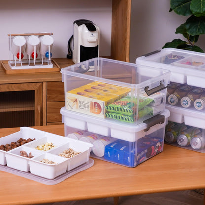 Citylife 17QT Clear Craft Organizers and Storage Box with Removable Tray