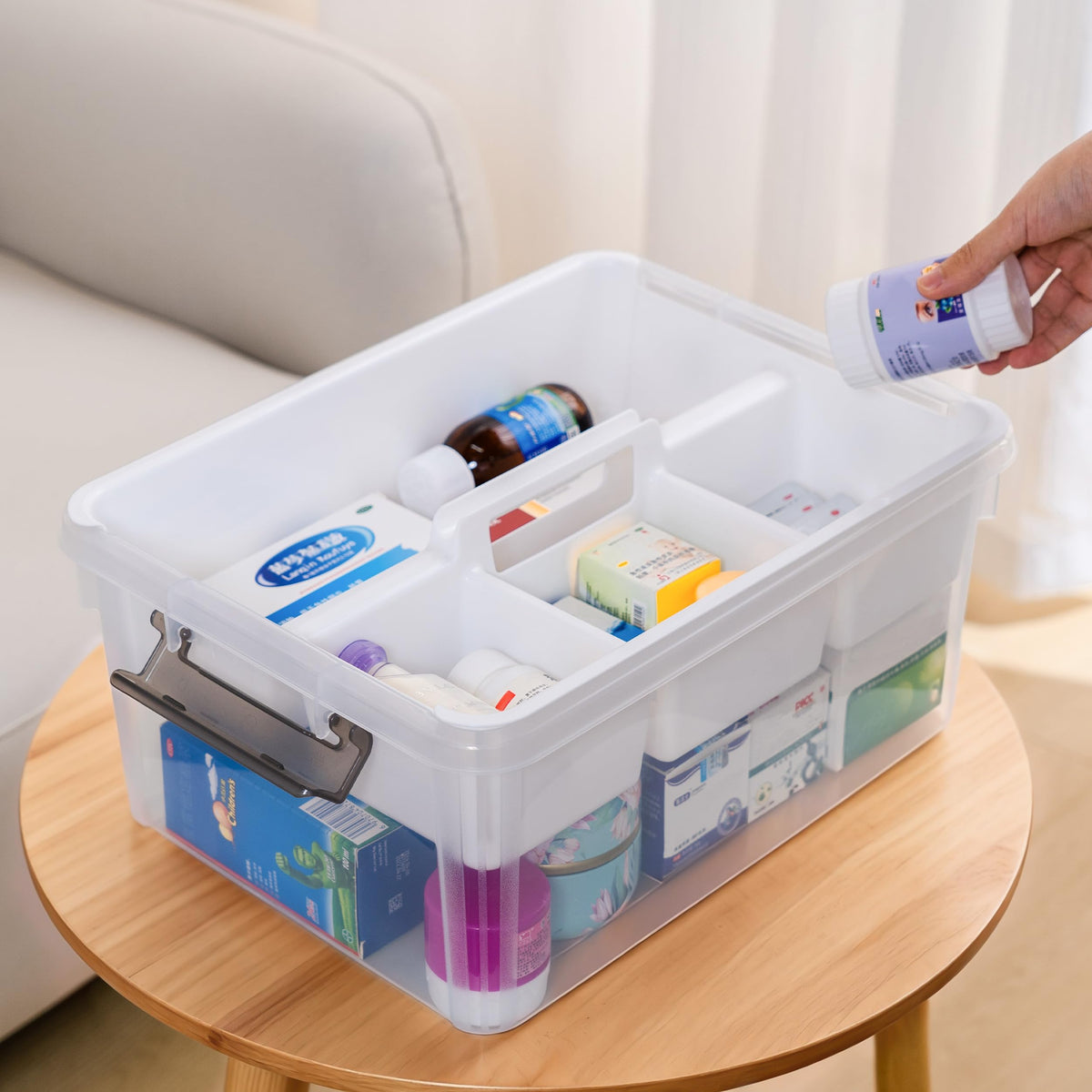 Citylife 17QT Clear Craft Organizers and Storage Box with Removable Tray