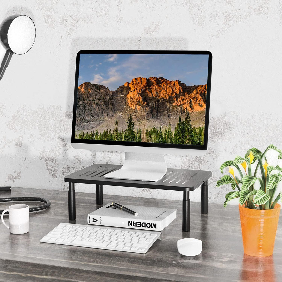 WALI Desk File Organizer, 4 Tier Desktop Paper Letter Tray Organizer with Drawer and 2 Pen Holders, Office Desk Accessories & Workspace Organizers for Office, Home Supplies(DO005DH-B), 1 Pack, Black
