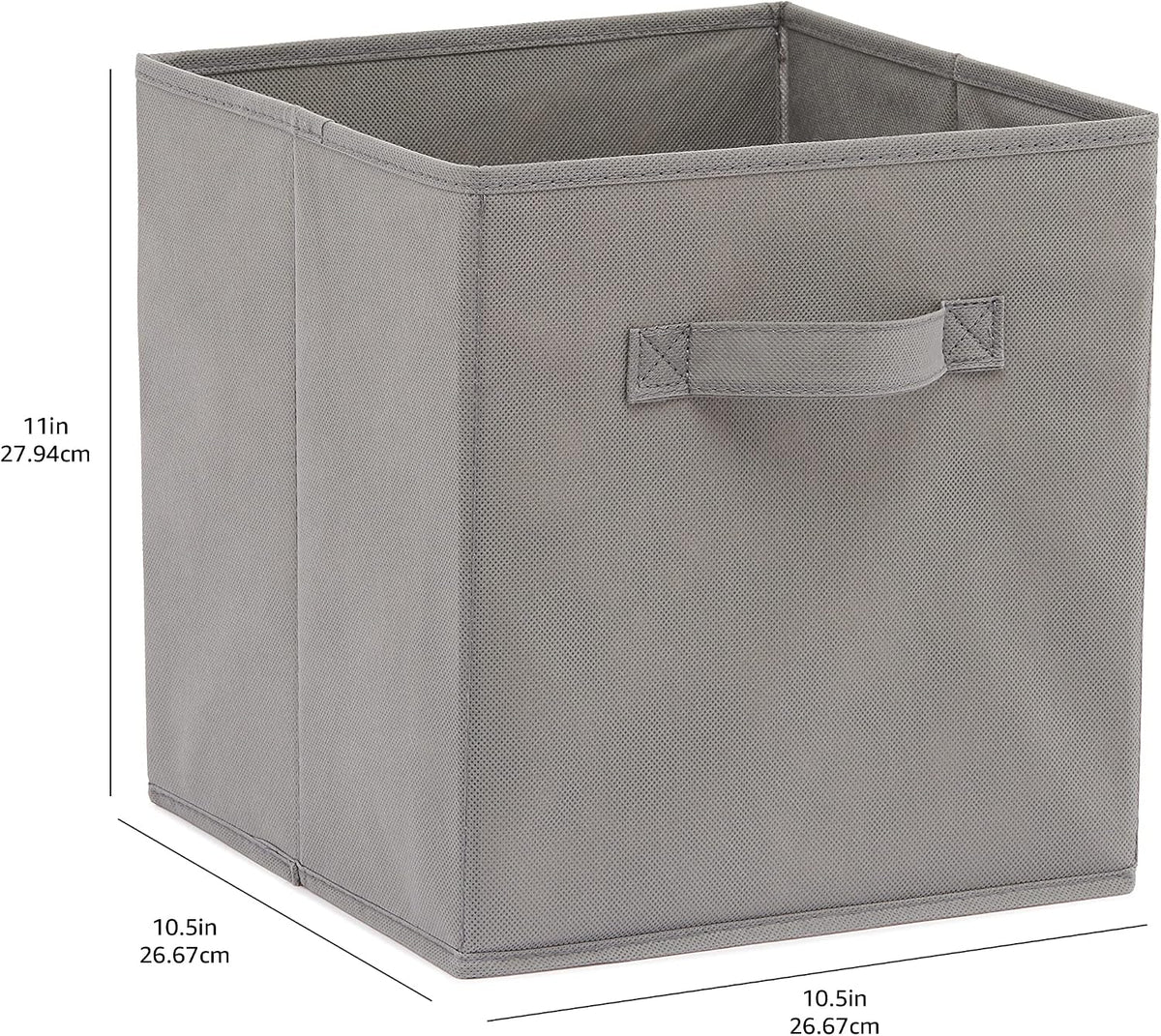 Amazon Basics Collapsible Fabric Storage Cube Bins Organizer with Handles for Organization and Organizing Solution, 13"x13"x13", Beige, 6-Pack