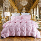 3D Luxury 100% Goose Down Duvet Quilted Quilt King Queen Full Size Comforter Winter Thick Blanket Solid Color