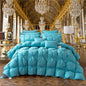 3D Luxury 100% Goose Down Duvet Quilted Quilt King Queen Full Size Comforter Winter Thick Blanket Solid Color