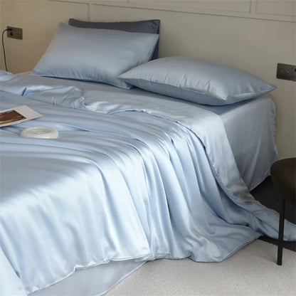 Mulberry Silk Bedding Set Luxury Natural 100% Silk Duvet Cover Set Bed Sheet Pillowcase Single Double Bedsheet King Queen Size