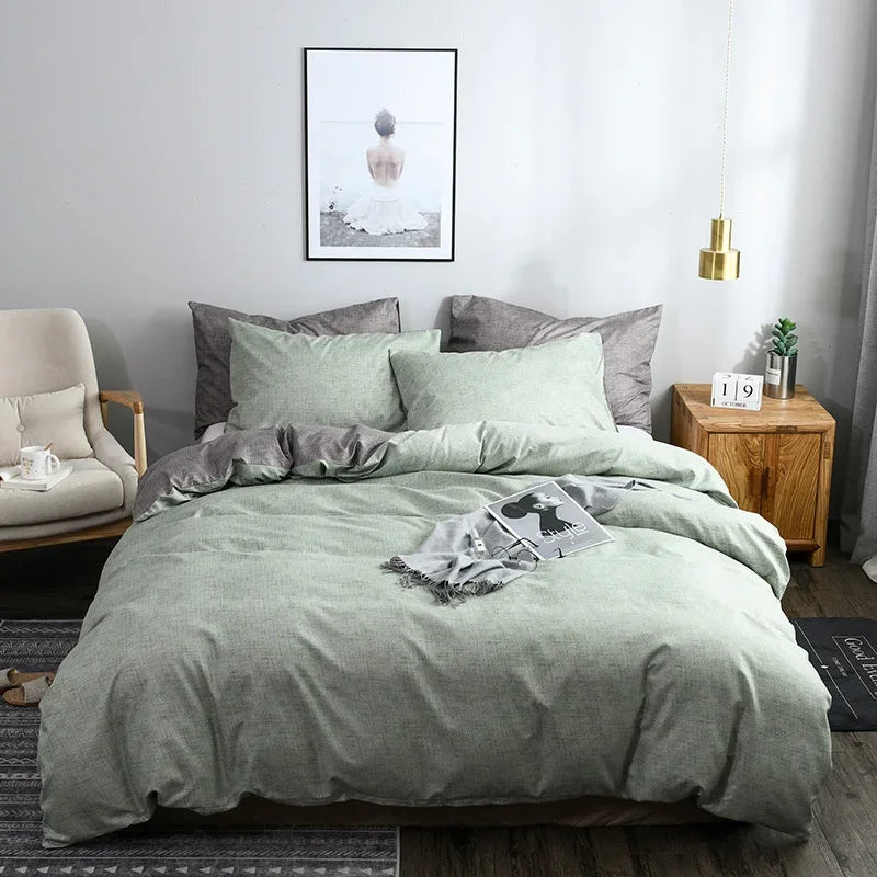 2/3pcs Solid Color Duvet Cover Set Super Soft Queen King Size Bedding Sets Single Double Bed Comforter Cover and Pillowcases