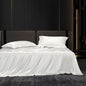 Solid 4pcs Silk Bedding Set with Duvet Cover Fitted/Flat Bed Sheet Pillowcase Bedspreads and Coverlets  Single Double Bedsheet