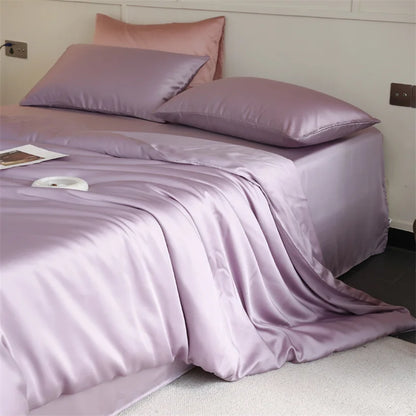 Mulberry Silk Bedding Set Luxury Natural 100% Silk Duvet Cover Set Bed Sheet Pillowcase Single Double Bedsheet King Queen Size