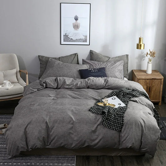 2/3pcs Solid Color Duvet Cover Set Super Soft Queen King Size Bedding Sets Single Double Bed Comforter Cover and Pillowcases