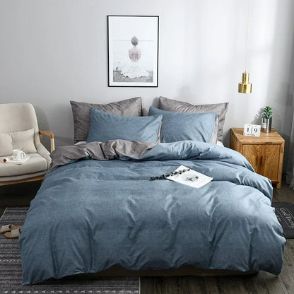 2/3pcs Solid Color Duvet Cover Set Super Soft Queen King Size Bedding Sets Single Double Bed Comforter Cover and Pillowcases