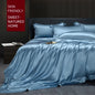 Solid 4pcs Silk Bedding Set with Duvet Cover Fitted/Flat Bed Sheet Pillowcase Bedspreads and Coverlets  Single Double Bedsheet