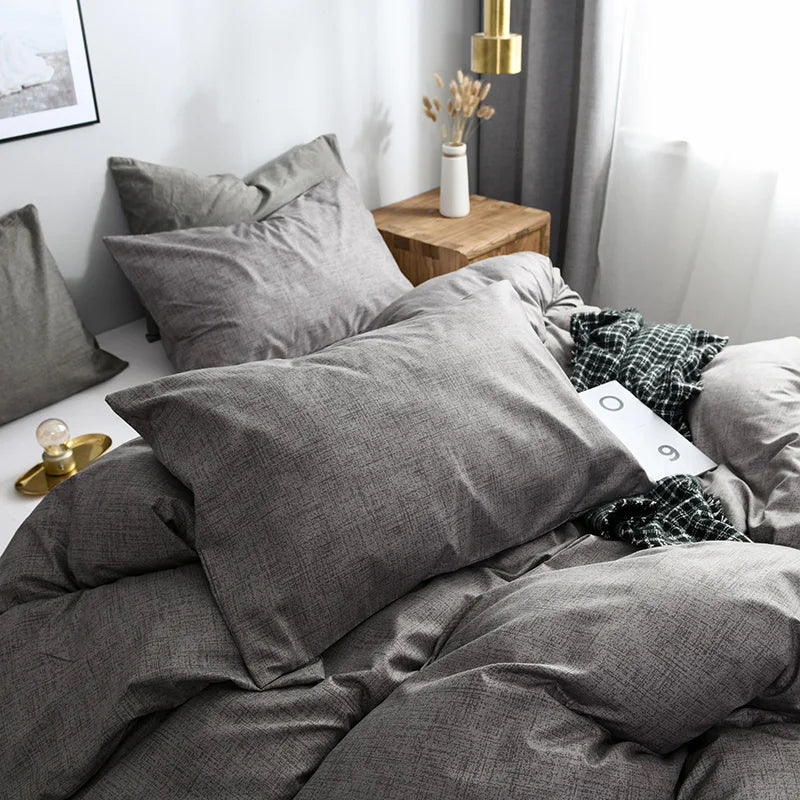 2/3pcs Solid Color Duvet Cover Set Super Soft Queen King Size Bedding Sets Single Double Bed Comforter Cover and Pillowcases