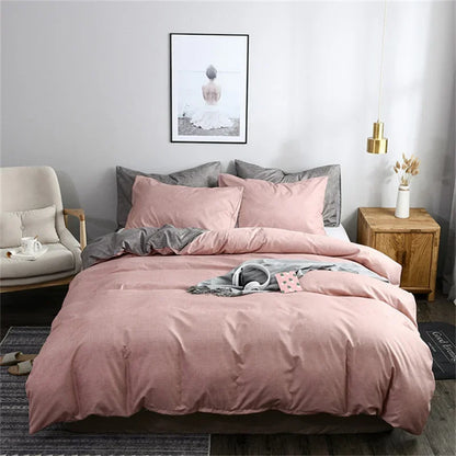 2/3pcs Solid Color Duvet Cover Set Super Soft Queen King Size Bedding Sets Single Double Bed Comforter Cover and Pillowcases